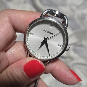Fossil Silver-Tone Women's Watch with Crystal Bezel